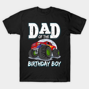Mens Dad Of The Birthday Boy Monster Truck Theme Party T-Shirt